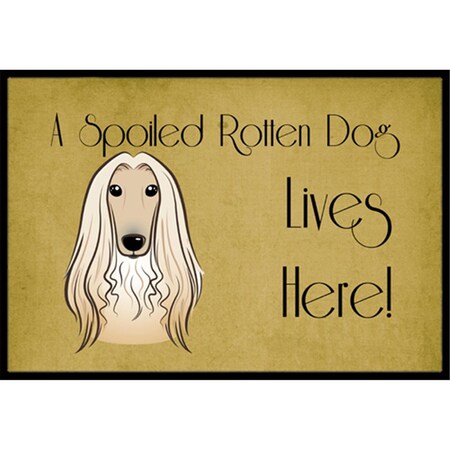 Carolines Treasures Afghan Hound Spoiled Dog Lives Here Indoor and Outdoor Mat- 24 x 36 in. BB1492JMAT
